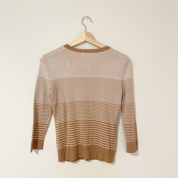 New York & Company • Brown & White Ombré Stripe Cardigan - Picture 5 of 5